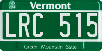 VT license plate LRC515