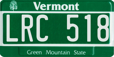 VT license plate LRC518