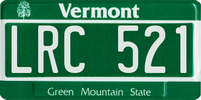 VT license plate LRC521