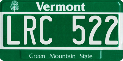VT license plate LRC522