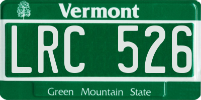 VT license plate LRC526