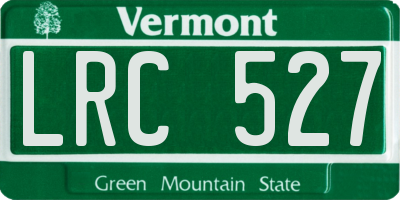 VT license plate LRC527