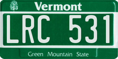 VT license plate LRC531