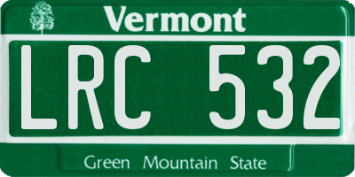 VT license plate LRC532