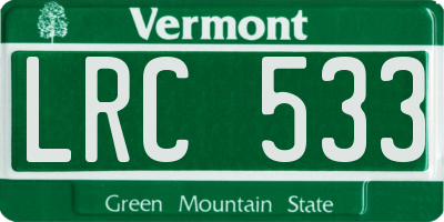 VT license plate LRC533