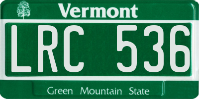 VT license plate LRC536