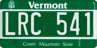 VT license plate LRC541