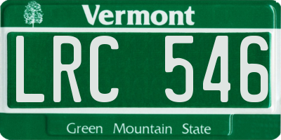 VT license plate LRC546