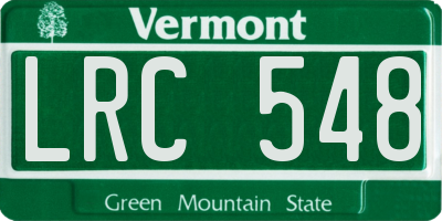 VT license plate LRC548