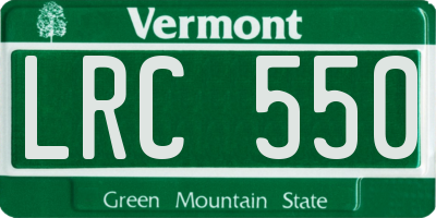 VT license plate LRC550
