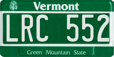 VT license plate LRC552