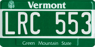 VT license plate LRC553