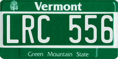 VT license plate LRC556