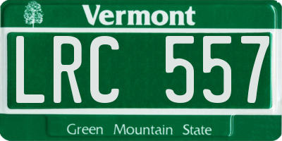VT license plate LRC557