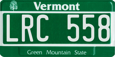 VT license plate LRC558