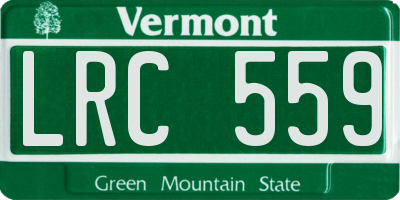 VT license plate LRC559