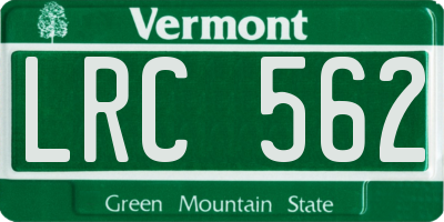 VT license plate LRC562