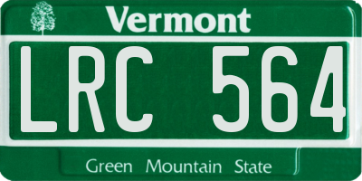 VT license plate LRC564