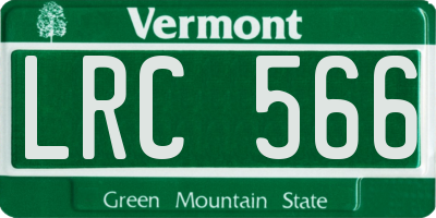 VT license plate LRC566