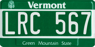 VT license plate LRC567