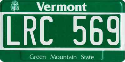 VT license plate LRC569