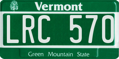VT license plate LRC570