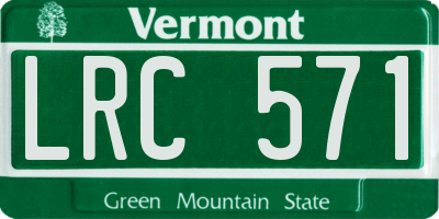 VT license plate LRC571
