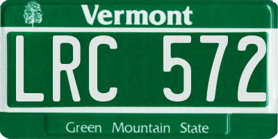 VT license plate LRC572