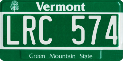 VT license plate LRC574