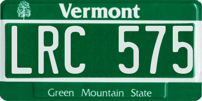 VT license plate LRC575