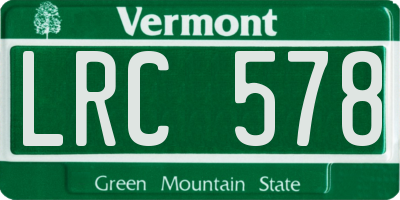 VT license plate LRC578