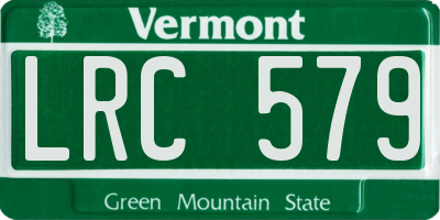 VT license plate LRC579