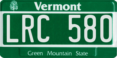 VT license plate LRC580