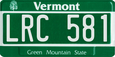 VT license plate LRC581