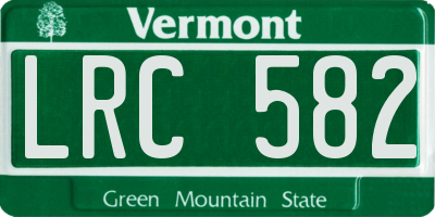 VT license plate LRC582