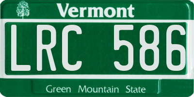 VT license plate LRC586