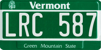VT license plate LRC587