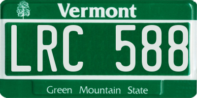 VT license plate LRC588