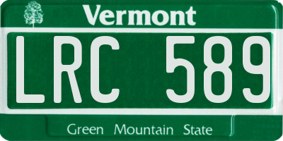 VT license plate LRC589