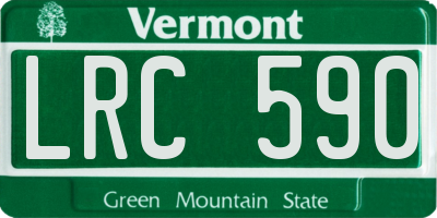 VT license plate LRC590