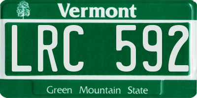 VT license plate LRC592