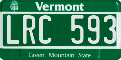VT license plate LRC593