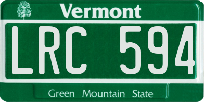 VT license plate LRC594