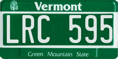 VT license plate LRC595