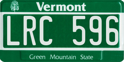 VT license plate LRC596