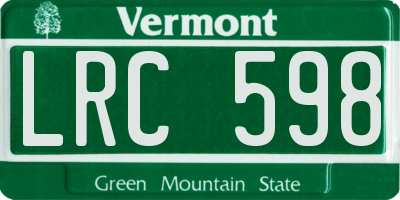 VT license plate LRC598