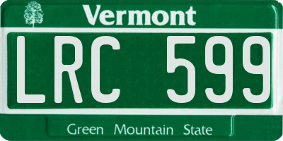 VT license plate LRC599
