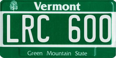 VT license plate LRC600