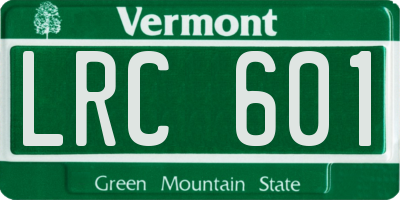 VT license plate LRC601
