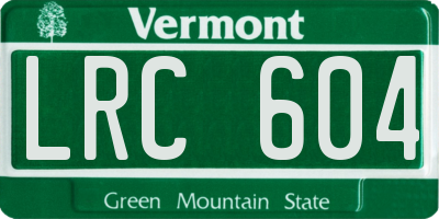 VT license plate LRC604